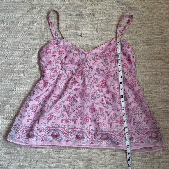 HOLLISTER Babydoll Top NWT Pink Floral Chiffon Womens Large - Picture 10 of 11